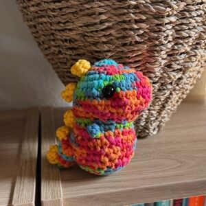 Colorful Crocheted Dinosaur Plush